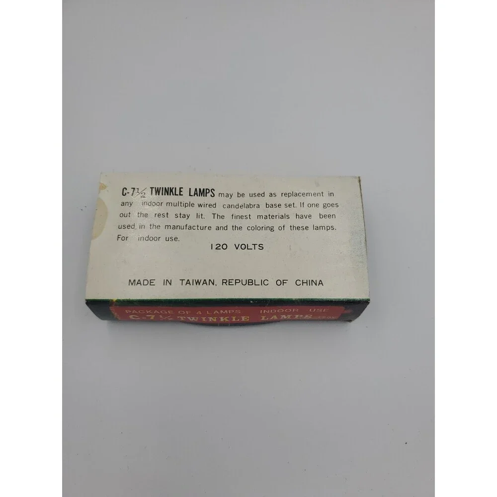 Vtg Christmas C7 1/2-5w Bulbs 2Pk of 4 Twinkle Lamps Cool-Lite